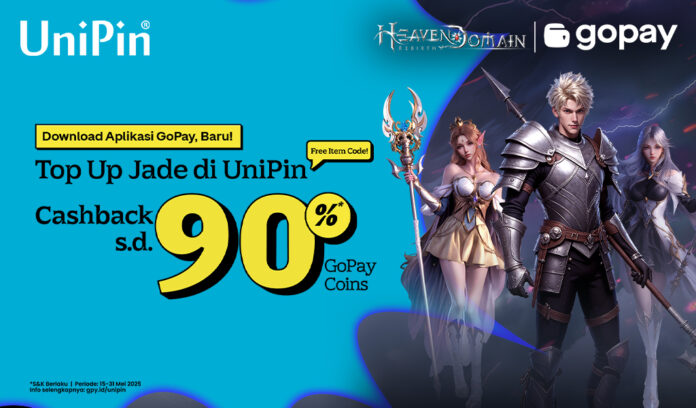 Top Up Heaven Domain: Rebirth di UniPin, Cashback 90% via GoPay!
