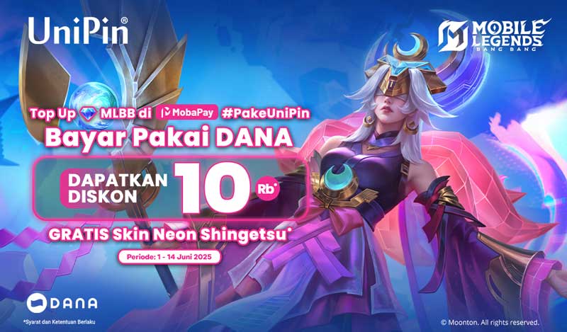 Top Up MLBB di MobaPay #PakeUniPin dan Bayar Pakai DANA, Diskon 10K!