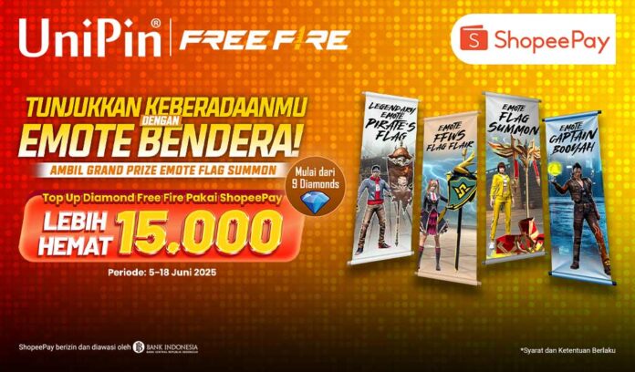 Ambil Grand Prize Emote Flag Summon! Top Up Diamond Pakai ShopeePay, Diskon Hingga Rp15Rb!