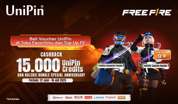 Anniversary Bundle Spesial FF! Bonus 15Ribu UC dengan Top Up Diamond FF Pakai Voucher UniPin!