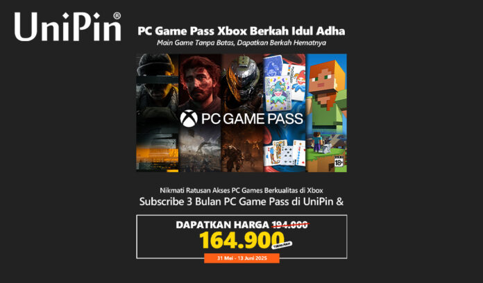 Berkah Idul Adha – Subscribe PC Game Pass Xbox di UniPin Hanya Rp164.900!