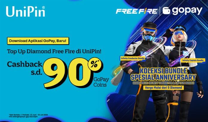 Bundle Spesial Anniversary FF! Cashback GoPay Coins dan UC dengan Top Up Diamond Pakai GoPay!