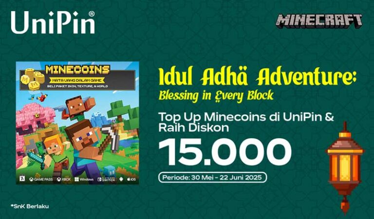 [Idul-Adha-Adventure]-Top-Up-Minecraft-di-UniPin,-Dapat-Diskon-15K