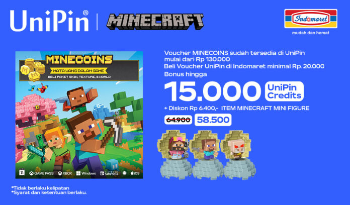 Top Up Minecoins di UniPin! Dapat Bonus UC & Diskon Minecraft Toy
