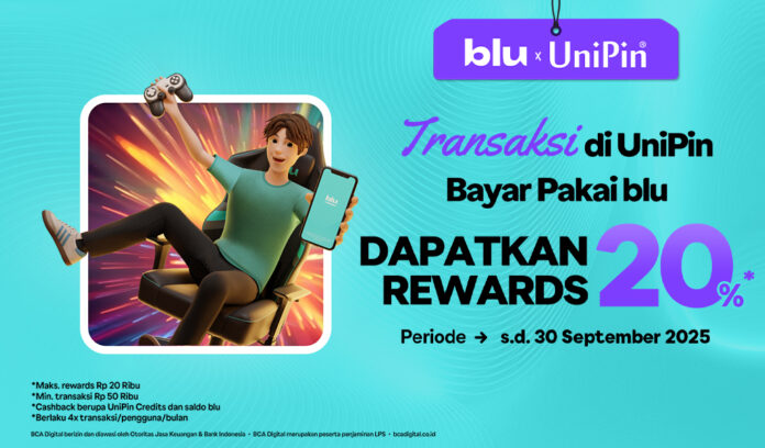Dapatkan Rewards 20% Setiap Transaksi di UniPin Pakai blu