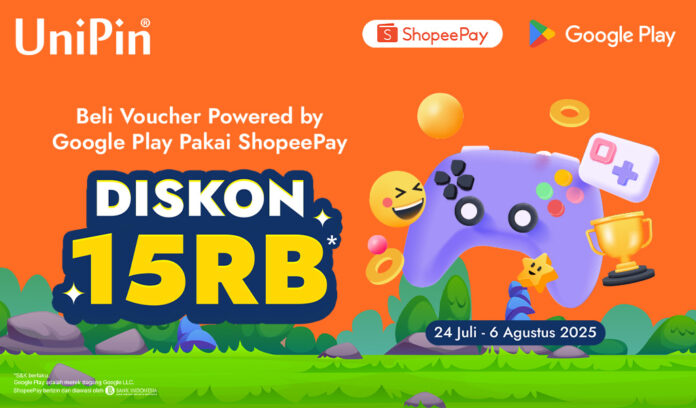 Diskon Hingga 15Ribu dengan Beli Voucher Powered by Google Play Pakai ShopeePay!
