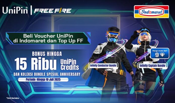 Free Fire Anniversary! Bonus 25Rb UC Pakai Voucher Indomaret