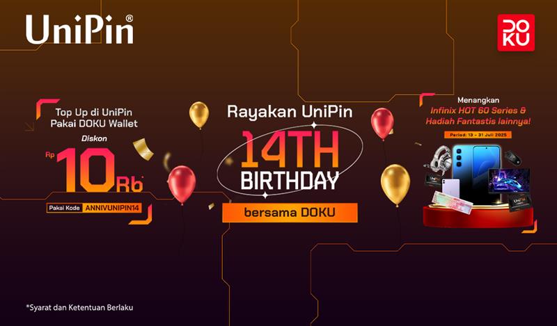 Rayakan #UniPin14Birthday Bareng DOKU Wallet! Diskon Spesial Rp10.000!