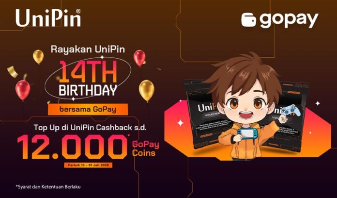 Rayakan #UniPin14Birthday Bareng GoPay! Cashback 90% hingga 12.000 GoPay Coins!