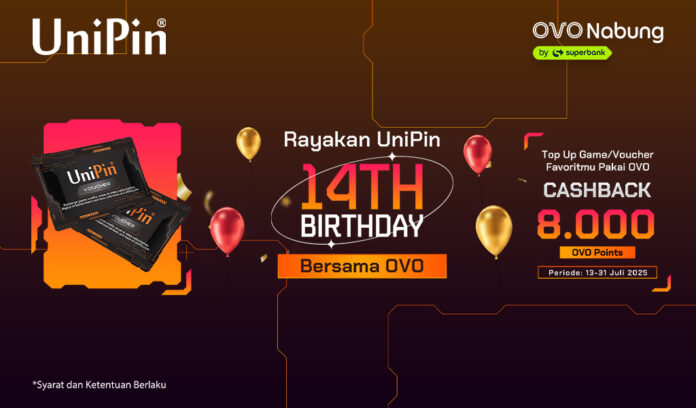 Rayakan #UniPin14Birthday Bareng OVO! Cashback 8.000 OVO Points!