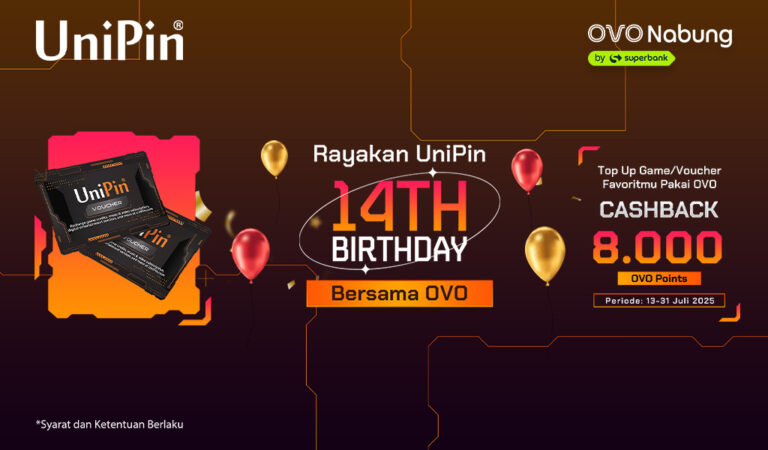 Rayakan #UniPin14Birthday Bareng OVO! Cashback 8.000 OVO Points!