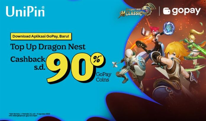 Top Up Dragon Nest Cashback 90% GoPay Coins!
