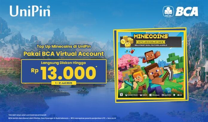 Top Up Minecoins Pakai BCA VA Langsung Diskon Hingga Rp 13 Ribu!