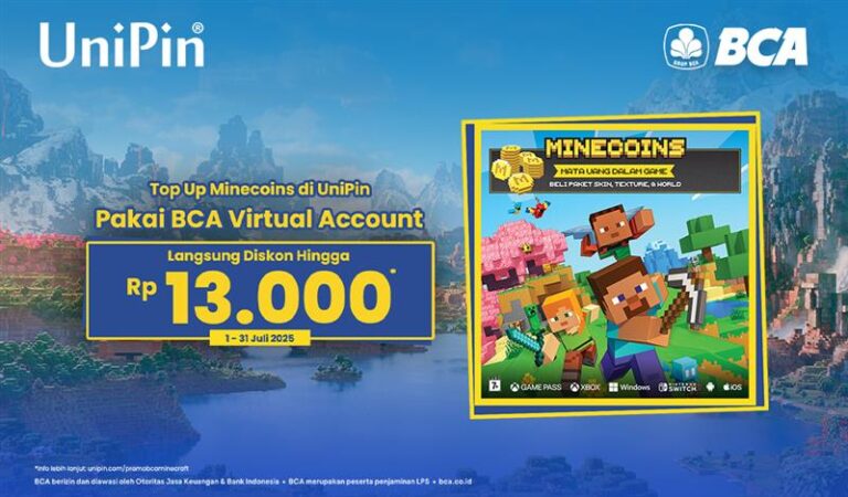 Top Up Minecoins Pakai BCA VA Langsung Diskon Hingga Rp 13 Ribu!