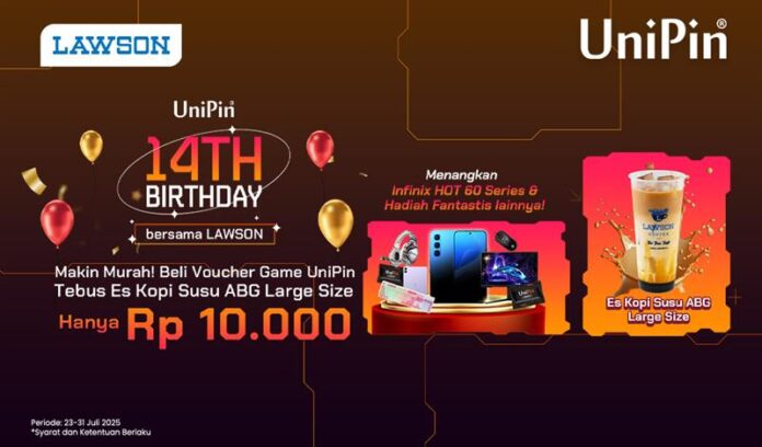 #UniPin14Birthday X Lawson! Tebus Es Kopi Susu ABG large Size Cuma Rp 10.000!