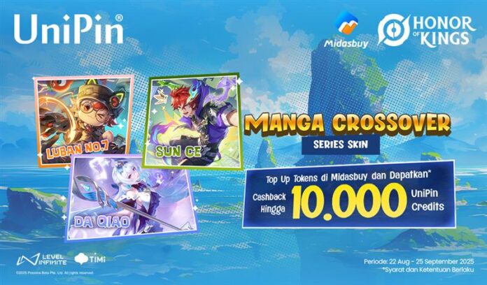 [Manga Crossover Skin] Top Up Honor of Kings Cashback hingga 10.000 UC