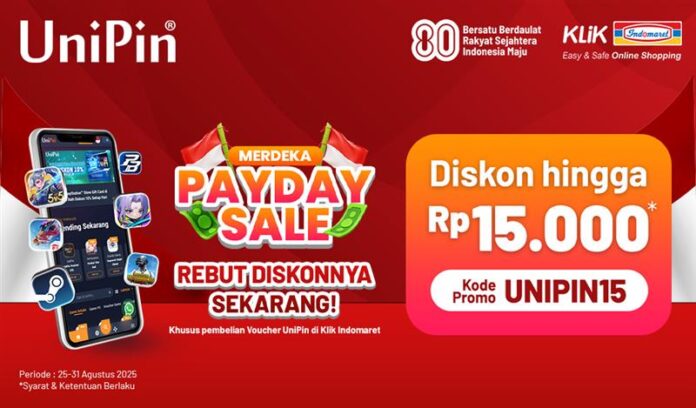 Merdeka Payday Sale! Dapatkan Diskon Hingga Rp15.000 di UniPin x Klik Indomaret!