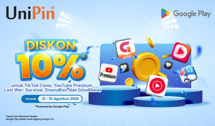 Top Up & Diskon 10% untuk TikTok Coins, Youtube Premium, Youtube Music, Last War, DramaBox, dan GoodNovel