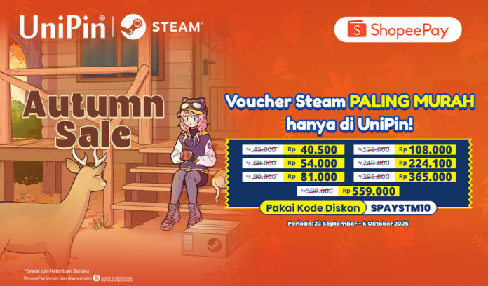 Beli Voucher STEAM Paling Murah di UniPin! Diskon s.d. Rp30.000 Pakai ShopeePay!