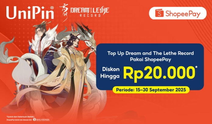 Diskon 20rb dengan Top Up Dream and The Lethe Record di UniPin Pakai ShopeePay!
