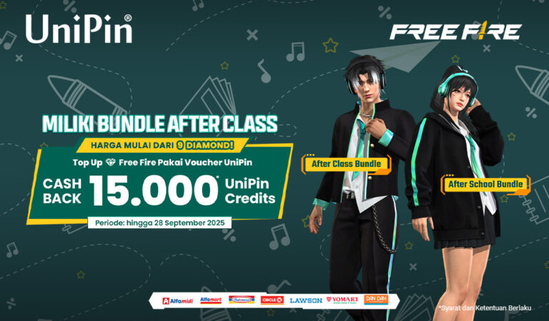 FF After Class Bundle Mulai 9 Diamond Nikmati Cashback 15rb Pakai Voucher UniPin!