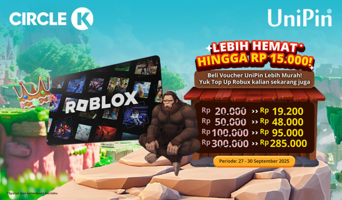 Lebih Hemat Top Up Robux Pakai Voucher UniPin, Diskon Hingga Rp15.000 di Circle K!