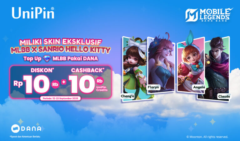 Miliki Skin Eksklusif MLBB x Hello Kitty! Double Rewards 22Ribu Top Up Pakai DANA!