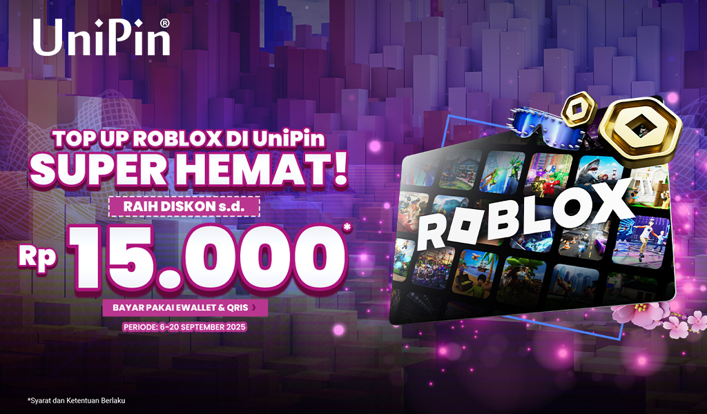 Top Up Roblox #PakeUniPin! Diskon 15Ribu dengan Bayar Pakai Ewallet & QRIS!