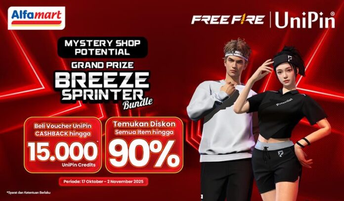 Mystery Shop Potential Diskon Item 90% kalau Pakai Voucher UniPin dari Alfamart Cashback Hingga 15rb UC!