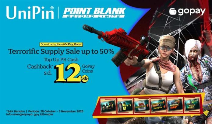 Terrorific Supply Sale up to 50% di Point Blank! Top Up Pakai GoPay, Ekstra Cashback s.d. 12Rb GoPay Coins!