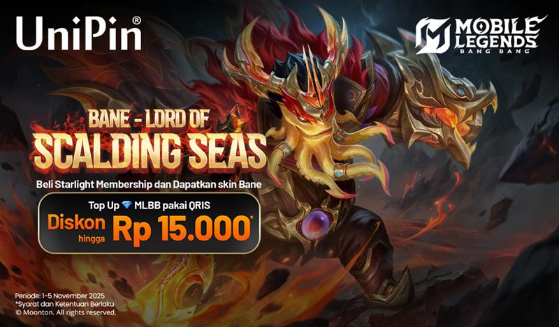 Top Up Diamonds MLBB pakai QRIS diskon 15.000 UniPin Credits di UniPin!