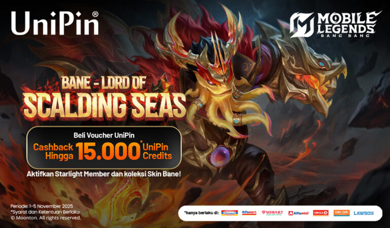 Upgrade Bane-mu! Top Up via UniPin Cashback hingga 15.000 UC