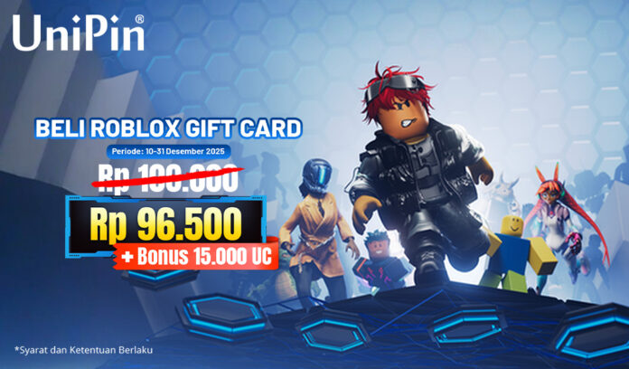 Beli Roblox Gift Card Dapatkan Bonus Cashback hingga 15.000 UniPin Credits!