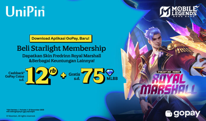 Fredrinn Royal Marshall Hadir! Top Up MLBB Pakai GoPay Cashback 12.000 GoPay Coins + Gratis Diamonds!
