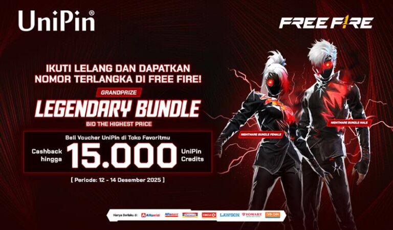 Kesempatan Emas! Rebut Legendary Bundle Free Fire & Cashback hingga 15.000 UniPin Credits!