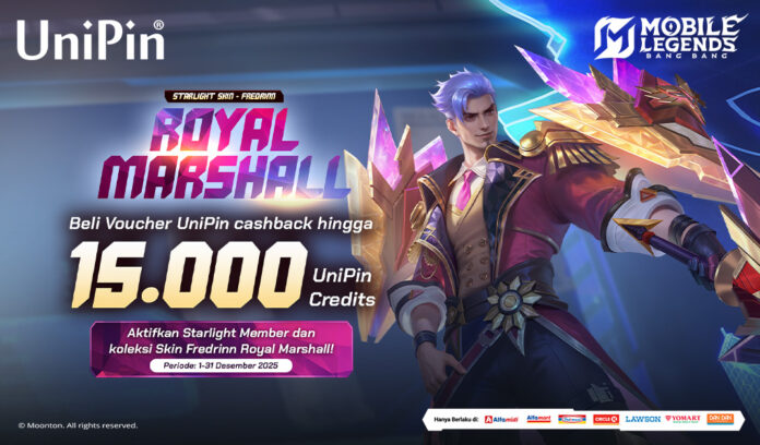 Koleksi Starlight Fredrinn Royal Marshall & Dapatkan Cashback hingga 15.000 UniPin Credits!
