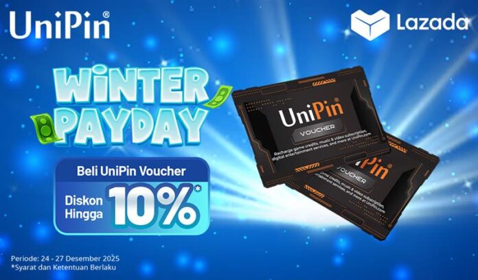 Lazada Winter Payday Beli UniPin Voucher, Diskon Hingga 10%!