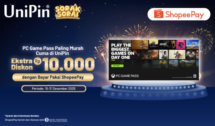 Lebih Hemat! Nikmati Diskon Rp10.000 dengan Beli PC Game Pass di UniPin Pakai ShopeePay!