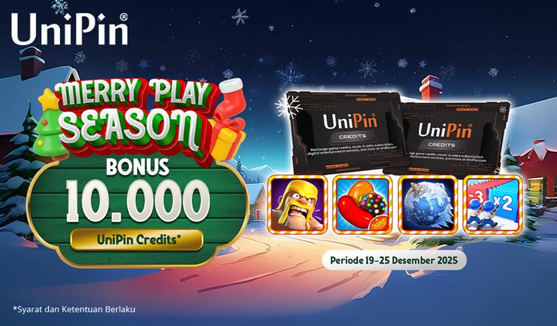 Merry Play Season: Nikmati Bonus Unipin Credits Senilai 10.000!