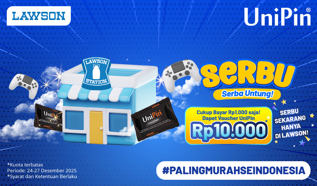 SERBU – Voucher UniPin Rp 10.000 jadi Rp 1.000 di Lawson!