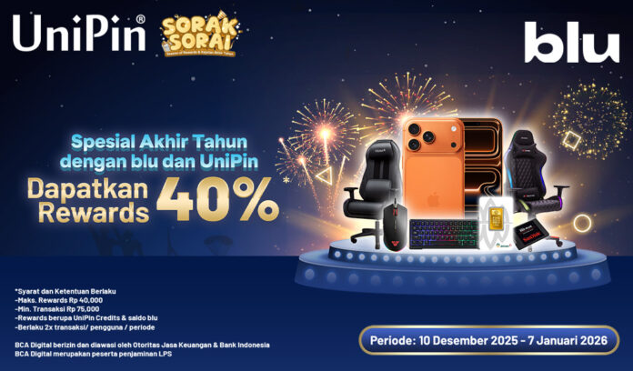Sorak-Sorai x blu - Top Up Game di UniPin pakai blu dan dapatkan Rewards 40%