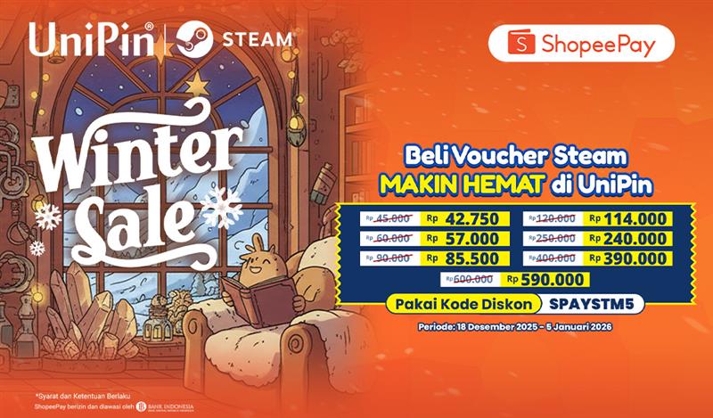 Steam Winter Sale Makin Murah! Hemat S.d. Rp20.000 Pakai Shopeepay Di Unipin!