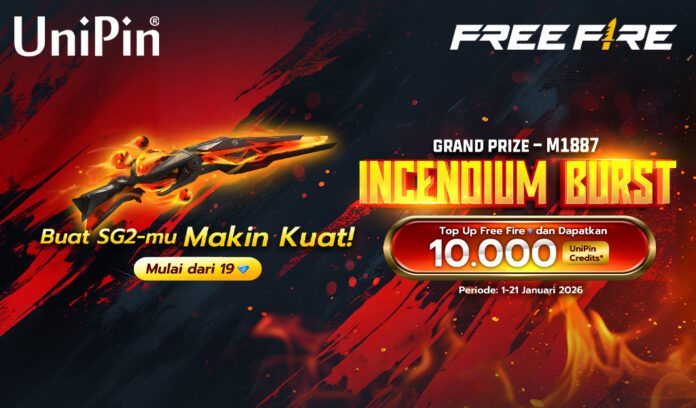Upgrade SG2-mu dengan M1887 Incendium Burst Bareng UniPin x Free Fire