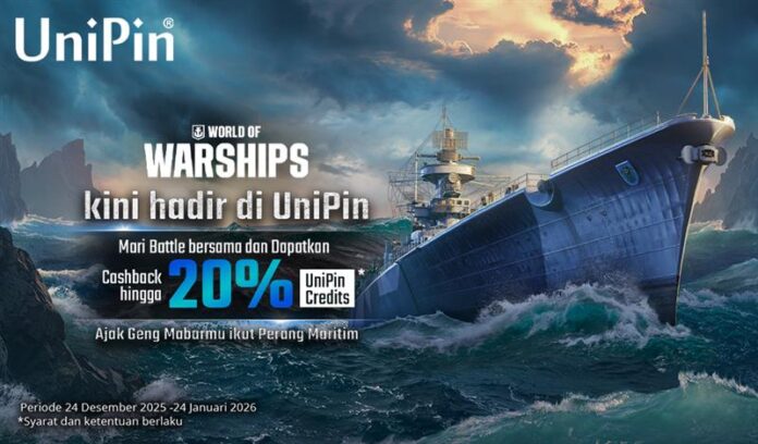 World of Warships kini hadir di UniPin! Battle dan Dapatkan Cashback 20% UniPin Credits!