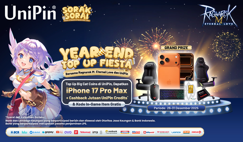 Year End Fiesta Ragnarok M: Eternal Love Dan Unipin, Menangkan Iphone 17 & Hadiah Menarik Lainnya!