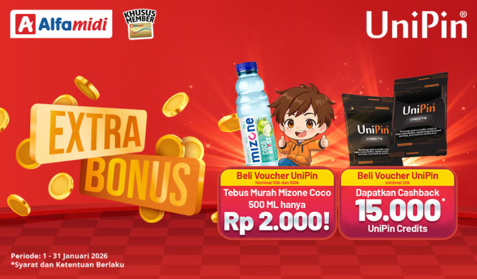 Extra Bonus! Tebus Mizone Coco 500Ml Cuma Rp 2.000 + Bonus 15.000 UniPin Credits!
