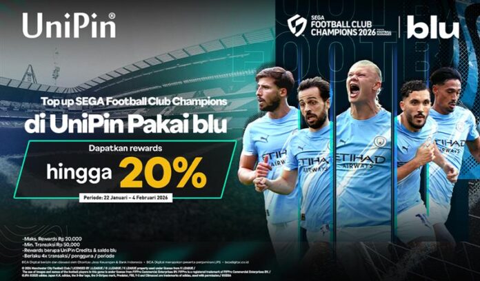 Main SEGA Football Club Champions Lebih Seru! Top Up di UniPin Pakai blu & Dapatkan Rewards hingga 20%