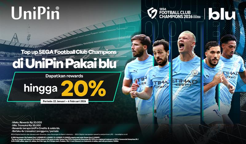 Main SEGA Football Club Champions Lebih Seru! Top Up di UniPin Pakai blu & Dapatkan Rewards hingga 20%