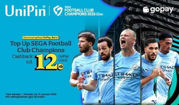 SEGA Football Club Champions Kini Hadir di UniPin! Top Up Makin Hemat Pakai GoPay!