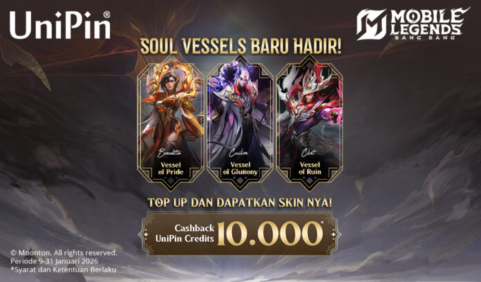Soul Vessels Skin 2.0 Hadir! Segera Koleksi dan Dapatkan Cashback 10.000 UniPin Credits